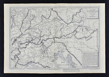 1885 Drioux Map Physical Europe Germany Switzerland Italy Austria Alps Mountains