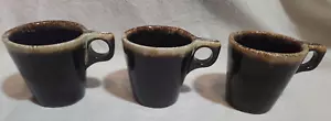 Vintage Rumpf Keramik Braun Tropfglasur Ofenfest Kaffeetassen Tassen 3" 3er Set - Bild 1 von 5