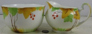 Vintage Cream & Sugar Grafton China Hand Painted - Picture 1 of 3