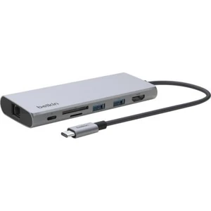 Estación de acoplamiento Belkin INC009btSGY 7 en 1 USB-C 4L HDMI perno RJ45 MidcoSD PD - Imagen 1 de 6