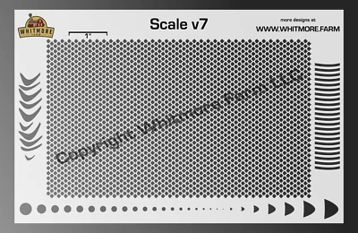 WHITMORE FARM LLC Scale v7 Mesh Fishing Lure Airbrush Stencil - Mylar Reusable