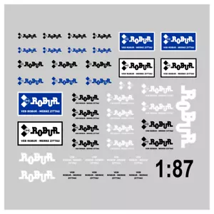 Waterslide Decal 1:87 Spur H0 DDR VEB ROBUR Werke Zittau - Modellbahn - Bild 1 von 3