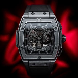 Hublot Spirit of Big Bang All Black Ceramic Chronograph 45mm Skeleton Dial B&P - Picture 1 of 22