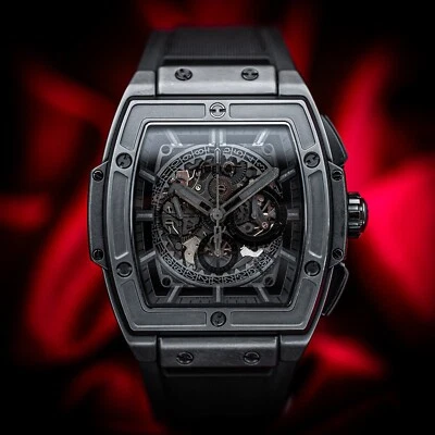 Hublot Spirit of Big Bang All Black Ceramic Chronograph 45mm Skeleton Dial B&P - Image 1 of 4