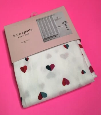 KATE SPADE HEARTS 💕 CORTINA DE DUCHA DE TELA SAN VALENTÍN 💕 72” X 72” NUEVA CON ETIQUETAS Foto 1 de 2