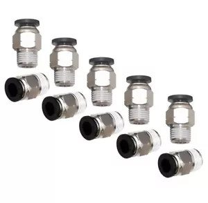 Pneumatic 1/4 OD Tube x 3/8 NPT Male Connector Air Push to Connect Fitting 10Pcs - Picture 1 of 15