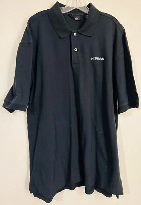 Camisa Nissan Polo Para Hombres 2XL Concesionario Logo Bordado Ashworth Negra Foto 1 de 4