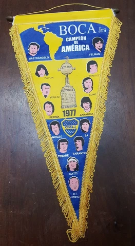 rare Argentina Pennant BOCA JUNIORS 1977 Champion COPA LIBERTADORES DE AMERICA Cover