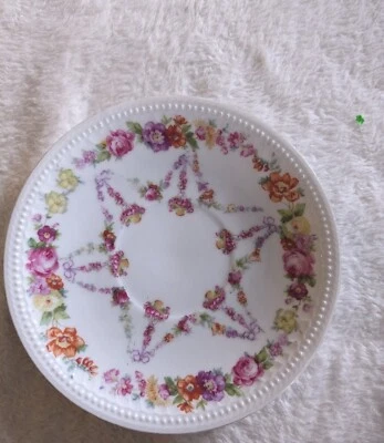  Victoria Австрия блюдце только без чашки красивый цветочный гирлянда фиолетовый банты изящный  - Изображение 1 из 4