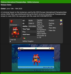 Wolfe Incineroar✨ Evento Regalo Misterioso Incineroar | Pokémon Violeta Escarlata✨ - Imagen 1 de 5