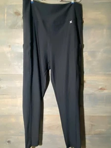 Hurley Womans Leggings Yoga Workout Gym Pants Sz 3x Black side leg pockets - Picture 1 of 12