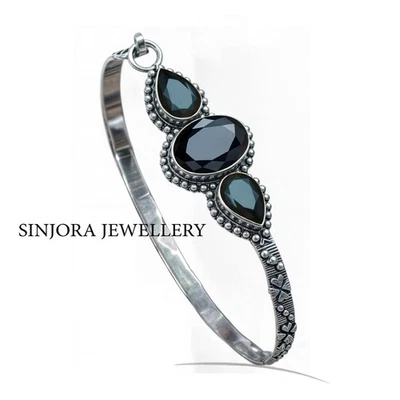 Bracciale fatto a mano in argento sterling 925 con pietra preziosa onice... - Immagine 1 di 4