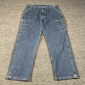Pantalones de mezclilla holgados cargo vintage Y2K Wrangler para hombre 38x32 patinador pierna ancha calce suelto - Imagen 1 de 10