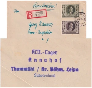 WK2 Thammuhl Sudetenland Kinderlager KLV Lagerbrief nach Gimmeldingen 1943 - Bild 1 von 7