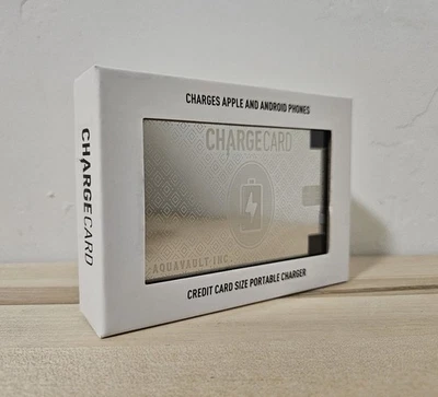 Aquavault ChargeCard 2300mAh Ultra Thin Portable Power Bank w/ Built-In Cables - Image 1 of 4