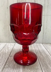 Copa de vino de agua roja rubí estilo georgiano vikingo de colección diseño de panal 6,5" de alto - Imagen 1 de 8