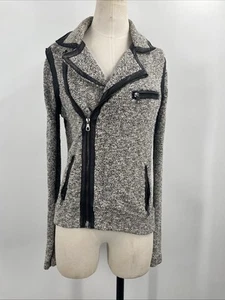 Chaqueta negra de motociclista dura con cremallera completa de manga larga Rag and Bone para mujer talla mediana - Imagen 1 de 20