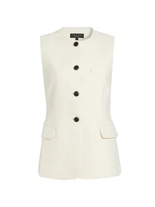 NEW, RAG & BONE Bartlet Button-Front Vest in Ivory Size 6 #T3414 - Picture 1 of 9