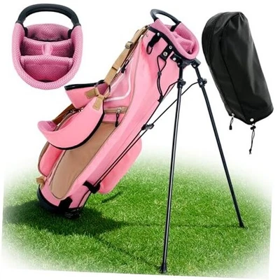 Bolsa de pie de golf Ultra-Lite - 3 libras, divisor de 4 vías portátil para llevar palos de golf rosa Foto 1 de 4