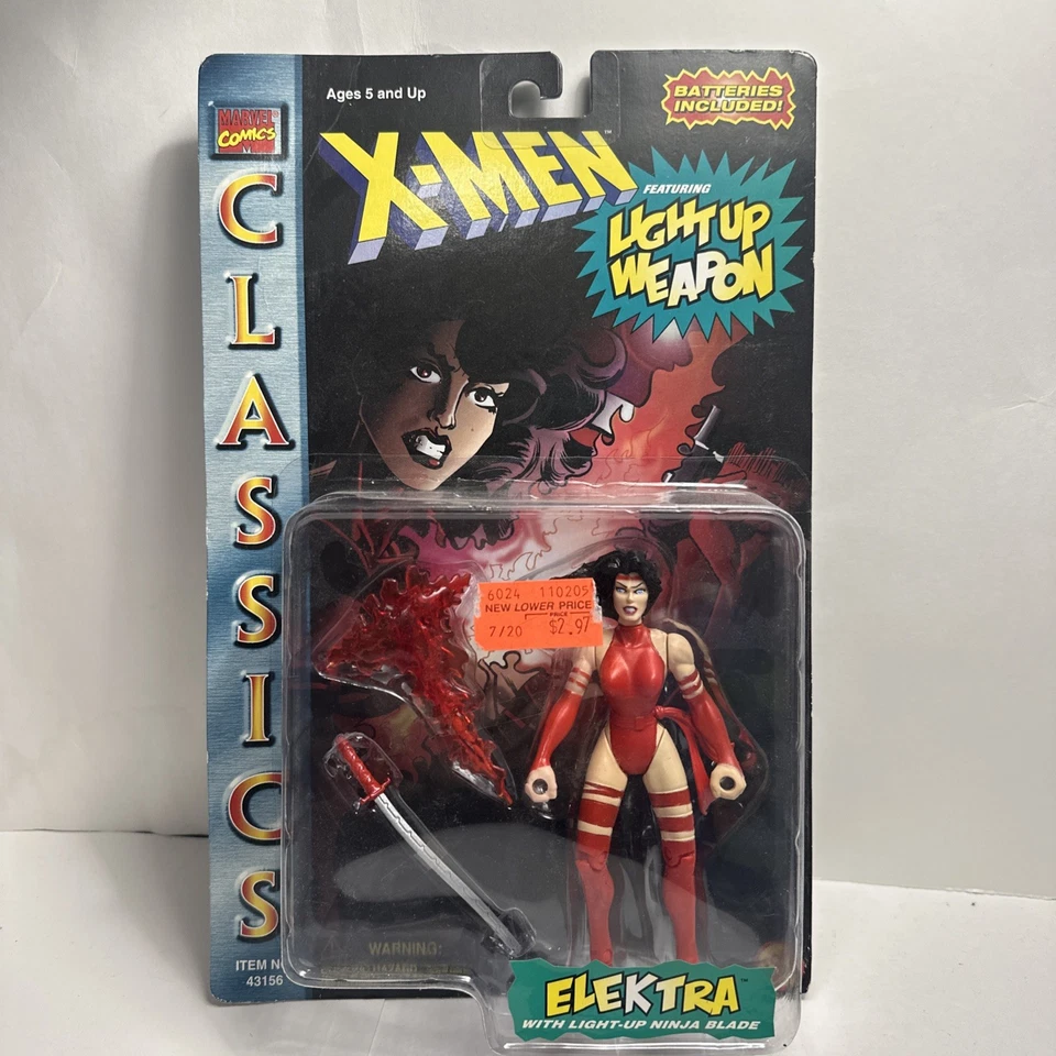 Toy Biz Marvel Comics X-Men Classics Elektra con arma de hoja ninja iluminada 1996 Foto 1 de 1