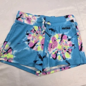 Justice Girls Tie Dye Multicolor Blue Shorts NWT Size Medium 10 - Picture 1 of 4