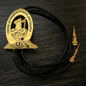 Vintage Freimaurer Shriner Bolokrawatte Orden von Rittern, Adlern und Tigern - Bild 1 von 3