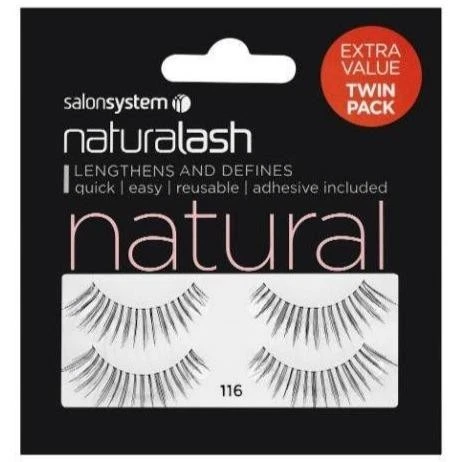 Salon System Naturalash 116 Twin Pack Quick and Easy Re-Usable Black Eyelashes - Bild 1 von 1