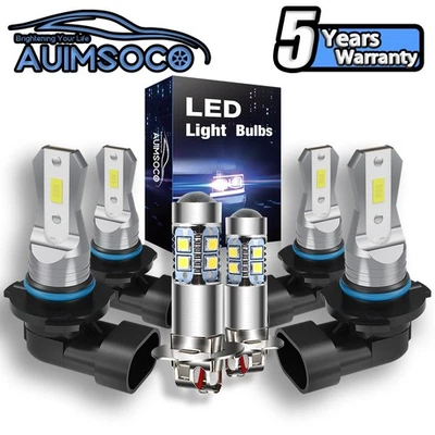 LED Headlight Fog Light Bulbs Combo 6Pcs For Chevrolet C3500 1990 1991 1993-1998 - Image 1 of 4