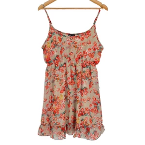 Y2K VTG Wet Seal Babydoll Dress Sz M Floral Coquette Fairycore Western Festival - Picture 1 of 6