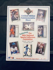 1989 Upper Deck Sheet MLB Baseball 10th National Sports Collectors Chicago