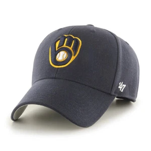 MILWAUKEE BREWERS NAVY 47 MVP ADJUSTABLE STRAPBACK - Picture 1 of 2