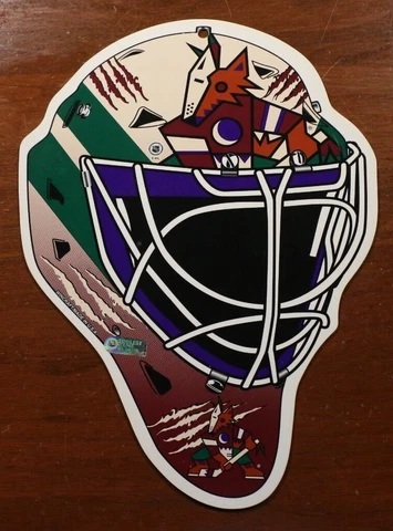 Vintage 90s Arizona Coyotes Plastic Goalie Mask Wall Hanging Plaque Kachina Cover