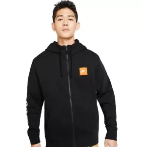 Nike Sportswear Optic Full Zip Sweatshirt Men's Hoodie XL Black Embroidered Logo - Picture 1 of 10