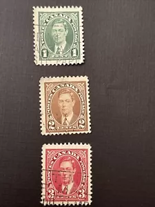 Canada - 1937 King George VI 3 Pcs Used Stamps - Picture 1 of 8