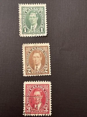 Canada - 1937 King George VI 3 Pcs Used Stamps - Image 1 of 4