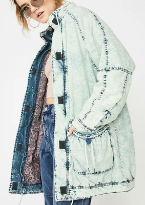 Free People NWT Size XL Real Games Denim Parka Jacket NEW Coat - Image 1 of 4