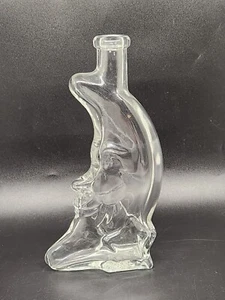 Vintage KEFLA Clear Glass Smiling Happy Moon and Star Decanter 8.25" Tall - Picture 1 of 16
