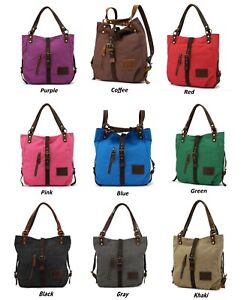 Hanalilly Handbag Shoulder Bag, Convertible Backpack Purse Tote w/ Real Leather 