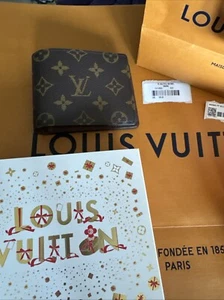 Louis Vuitton Slender Wallet Monogram Eclipse w Christmas ๐ Boxing And LV Bag - Picture 1 of 9