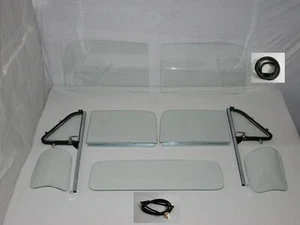 51-53 Chevy Pickup Glass Windshield Vent Post Door Assembly 3pc Back Seal Clear - Picture 1 of 7