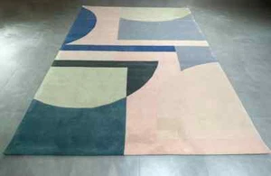 Handmade Geometric Whispers Modern Soft Wool Hand Tufted 100 % NZ Wool Area Rug - Picture 1 of 3