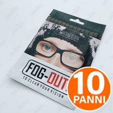 10 SALVIETTE ANTIAPPANNANTE OCCHIALI MASCHERINA VISIERA CASCO PANNO ANTI NEBBIA