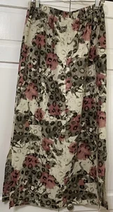 Vintage 100% Linen HOT COTTON Marc Ware Vintage Patterned Ankle Skirt Medium - Picture 1 of 8