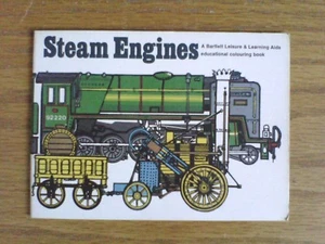 Steam Engines trains colouring activity booklet, Bartlett 1973 vintage nostalgia - Imagen 1 de 2