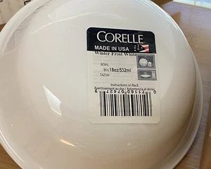 Set of 6 CORELLE Cereal / Soup Bowls 18 oz. Winter Frost White New NIB - Picture 1 of 6