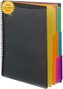 12 Pocket Poly Project Organizer, Letter Size, 1/3-Cut Tab, Gray with Bright Col - Picture 1 of 12