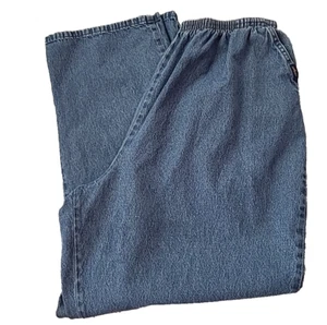 Chic Jeans 24W Cotton Blue Denim Vintage Elastic Waist Comfort Pockets Cotton - Picture 1 of 12
