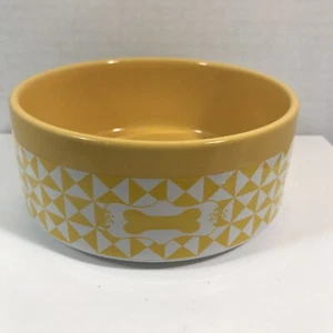 Ceramic Dog Bowl Yellow 5 1/2” Diameter 2” Deep - Picture 1 of 8