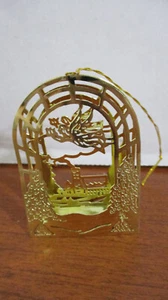 3-D~GOLD METALL ENGEL ÜBER BETHLEHEM Weihnachtsschmuck - Bild 1 von 3