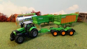 SIKU No 1848 1:87 DEUTZ-FAHR Agrotron X720 Tractor with 3 Trailers DieCast Toy - Picture 1 of 3